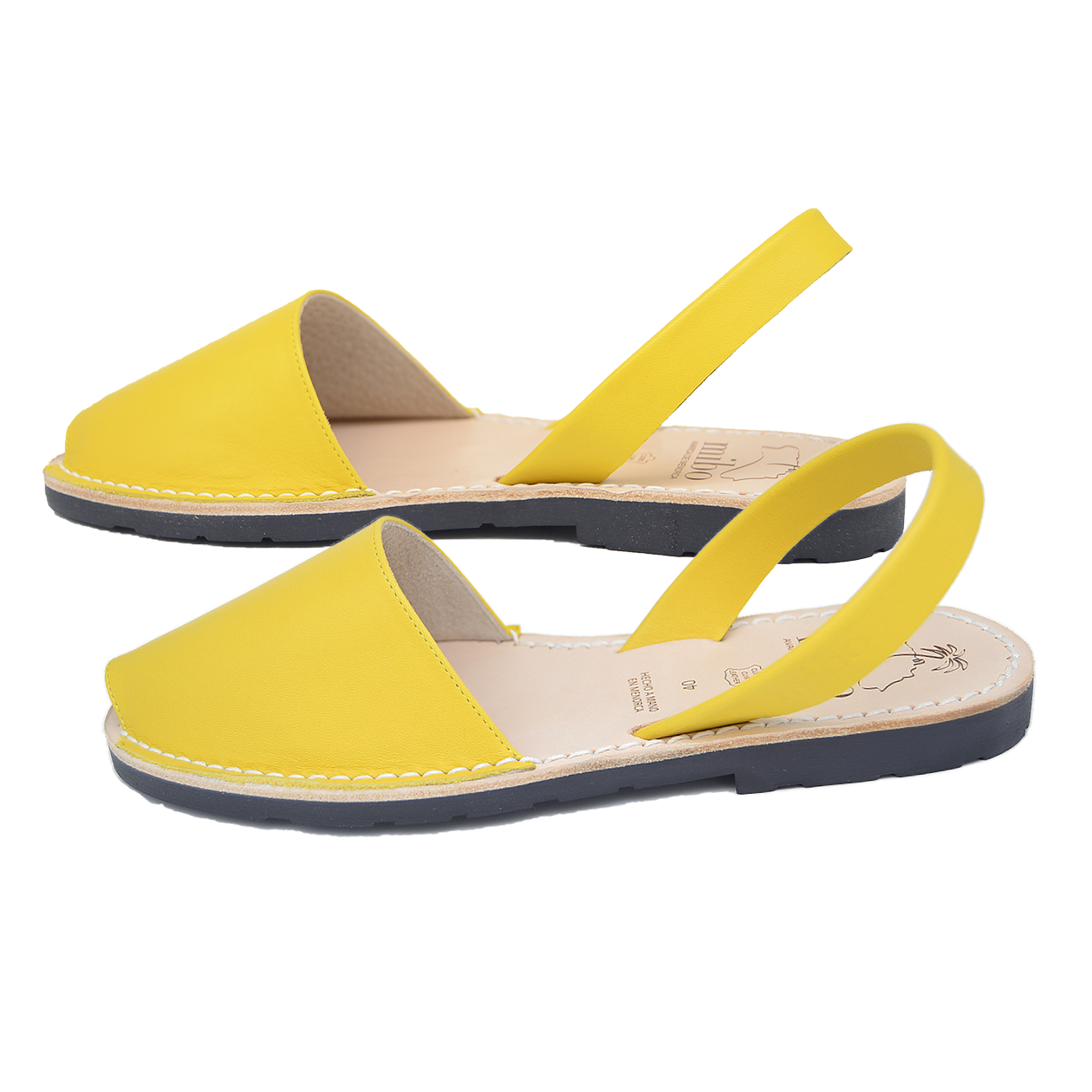 Set sandale Avarca mama si fiica din piele naturala - Galben Mibo AvarcaShop.ro